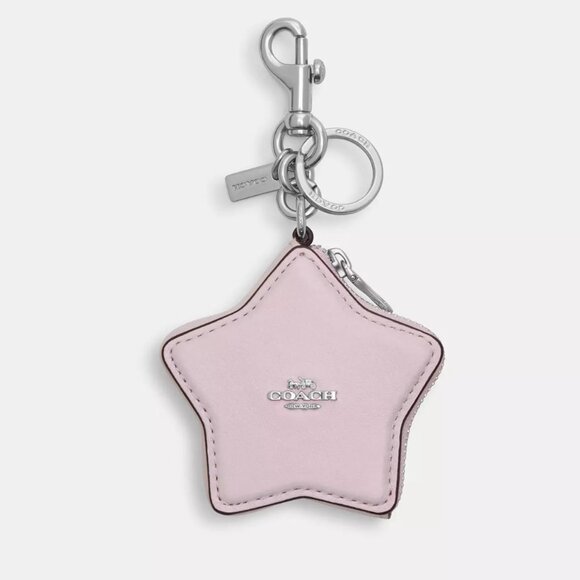 Coach Star Key Ring Key Fob Bag Charm Coin Purse Pink Leather - Picture 4 of 15